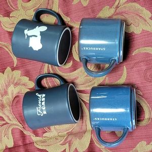Set Of 4  Rare Antique Starbucks Mugs